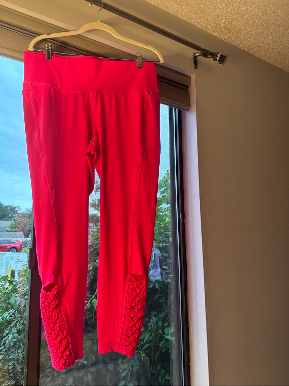 Bright Pink Active Leggings with Braided Hem